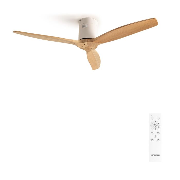 Вентилятор стельовий Windcalm Natural Wood M з пультом, Ø132 см, 40W, 6 швидкостей, літо/зима, дерев'яні лопаті, без світла