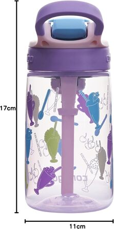Contigo Kinder Trinkflasche Easy Clean Autospout with Straw, BPA-free durable water bottle, 100% leak-proof, easy to clean, ideal for daycare, kindergarten, school, and sports, 420 ml (Strawbery Shakes, Plastic)