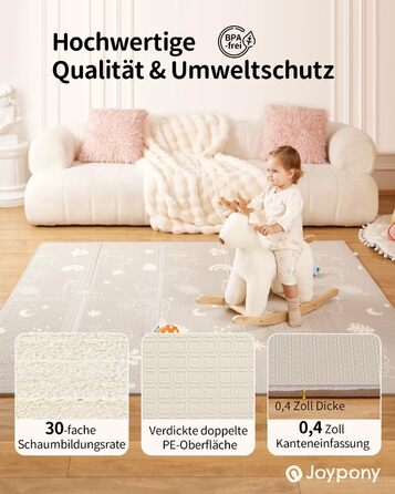 Дитячий килимок для ігор Krabbelmatte 150x180 см, складаний, водонепроникний, антиковзкий, з сумкою для перенесення - Ліс