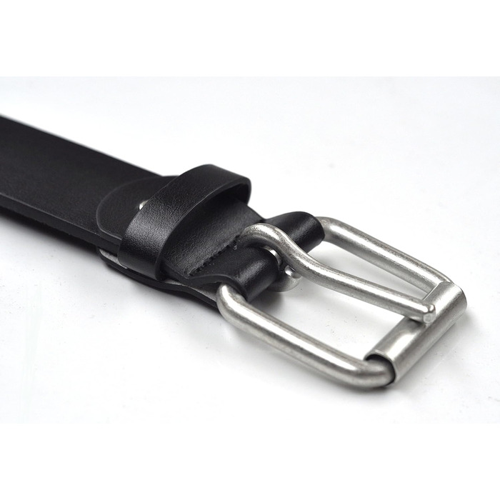 Чоловічий шкіряний ремінь Ossi, 38 мм, чорний, 130 см (загальна довжина 145 см)