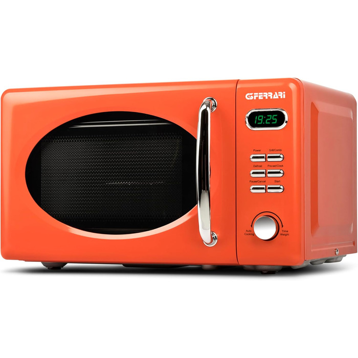 Мікрохвильова піч G3 Ferrari Sapormio Vintage, 1150 Вт, 20 л, 8 програм, оранжева
