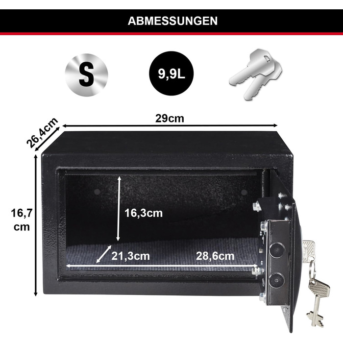 Master Lock Electronic Combination Safe - 11 Liter Security Box with Key Lock