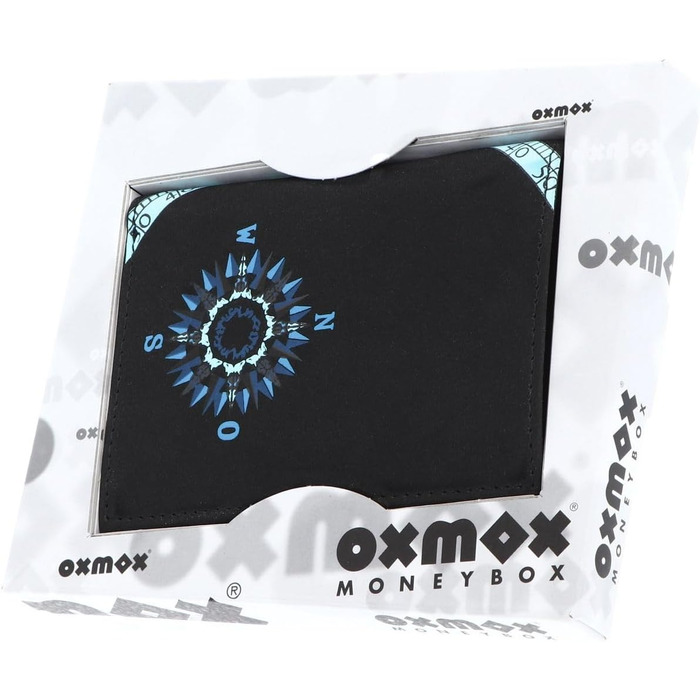 Гаманець Oxmox Cryptan Windrose Print, бірюзово-чорний