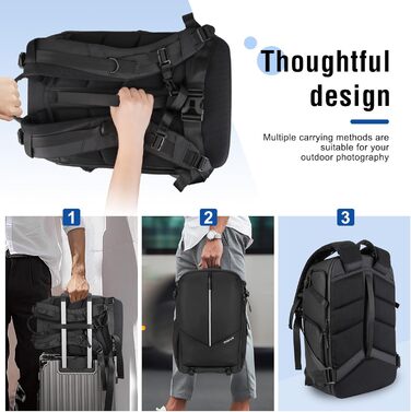 MOSISO Рюкзак для фотокамери, водонепроникний, для Canon/Nikon/Sony, з відділенням для ноутбука 16