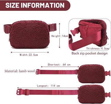 Сумка на пояс для жінок та чоловіків: спортивна, з регульованим ремінцем та блискавкою. Містка сумка для телефону, ідеальна для бігу, подорожей, прогулянок та активного відпочинку (колір: коричневий, тедді).