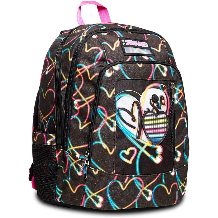 Рюкзак Seven Rucksack Advanced: для школи, університету та відпочинку. Місткий рюкзак для підлітків, дівчаток та хлопчиків з відділенням для ноутбука та кишенькою для пляшки. Кольори: рожевий, фіолетовий (Чорний I)