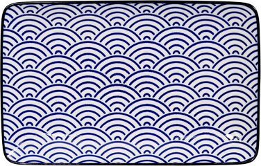 Набір для суші Tokyo Design Studio Nippon Blue (6 предметів): 2 тарілки для суші, 2 миски для соусу, 2 палички для їжі, японський дизайн, порцеляна, подарункова упаковка