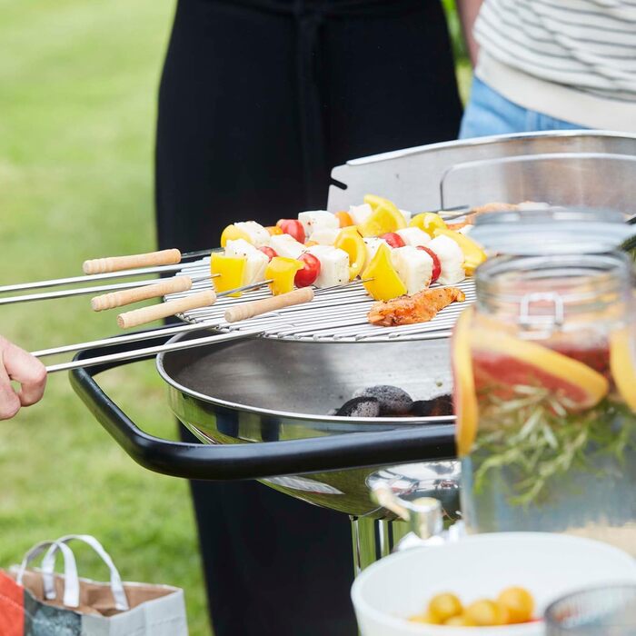 Кругла решітка barbecook 50 см з ручками для вугільного гриля, нержавіюча сталь, легко миється, аксесуар для барбекю