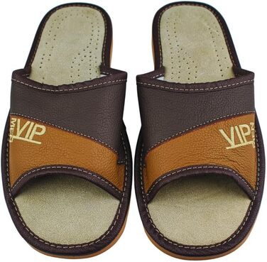 Чоловічі тапочки APREGGIO з натуральної шкіри – комфортні та зручні, розмір 40-46 (EU), колір бронзовий