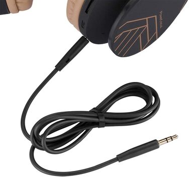 Бездротові навушники PowerLocus Over Ear Bluetooth з мікрофоном (Чорний/Коричневий)