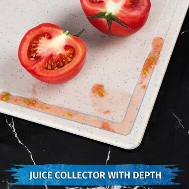 Набір обробних дощок 3 шт. з імітацією граніту, антиковзаючі наклейки, жолоб для соку, BPA-Free, з ручкою. Пластикові обробні дошки, антибактеріальні, кухонні аксесуари, гаджети, помічники (Бежевий, 3 шт.)