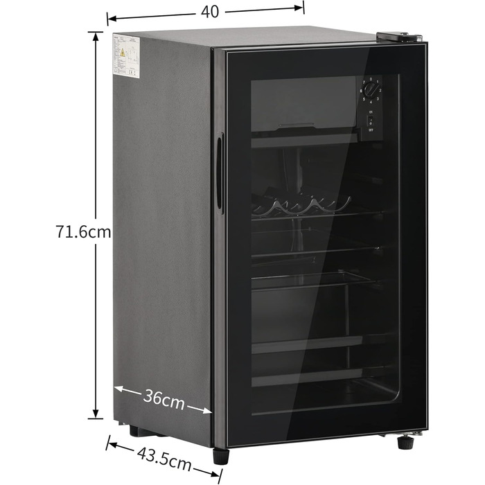 Міні-холодильник 76L з морозильною камерою, чорний, для напоїв та продуктів