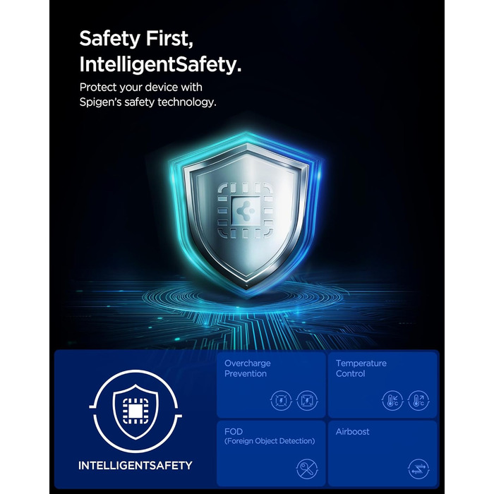 Зарядна станція Spigen Essential Qi2.2 25W 3-в-1 MagSafe для iPhone 17/16 Pro Max, Pixel 10 Pro, AirPods, Samsung Galaxy S26 Ultra - Чорна + USB-C кабель 2м