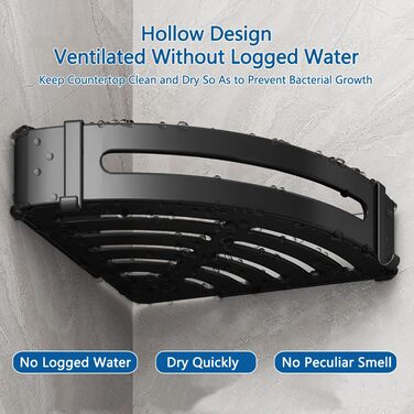 FOXWHALE Shower Shelf No Drilling, Corner Shower Rack Black, 2 Pack Triangle Shower Basket, Bathroom Shelf Bathroom Rack, Shower for Bath Kitchen Toilet Shampoo and Shower Gel (Triangular)