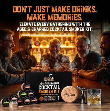 Набір для копчення віскі з факелом та сиропом у ретро-стилі – 8 смаків, тріски з дуба, подарунок для чоловіків, набір для копчення коктейлів – американський дубовий дим, стандартний набір з ліхтариком
