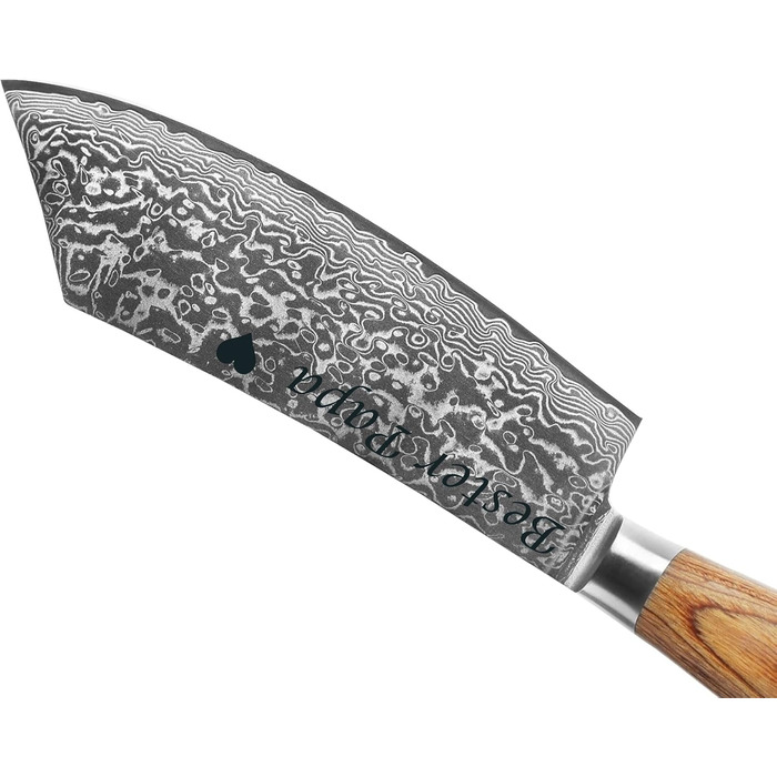 Ніж кухарський Wakoli EDIB Pro Damast BBQ & Blockmesser 20 см з лезом з 67 шарів дамаської сталі (VG10) з ергономічною ручкою для м'яса, грилю та смаження. У подарунковій коробці з можливістю гравіювання.