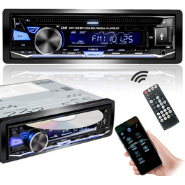Hengweili автомагнітола 1DIN з CD/DVD, Bluetooth, FM/AM, App-керуванням, USB, SD, AUX, MP3