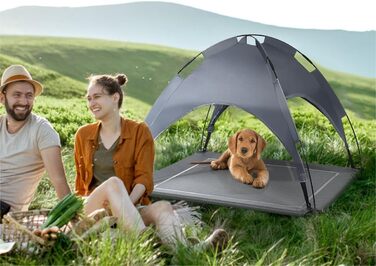 Лежанка для собак SOARS з балдахіном, піднята лежанка для домашніх тварин, лежанка для котів та собак, для дому та вулиці (90 x 81 x 86 см)