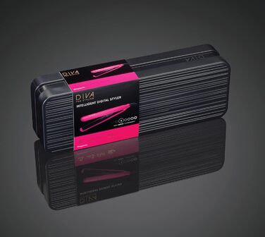 Diva Pro Styling Digital Flat Iron - Ceramic Plates - Auto Shutoff - 3m Cord (Magenta)