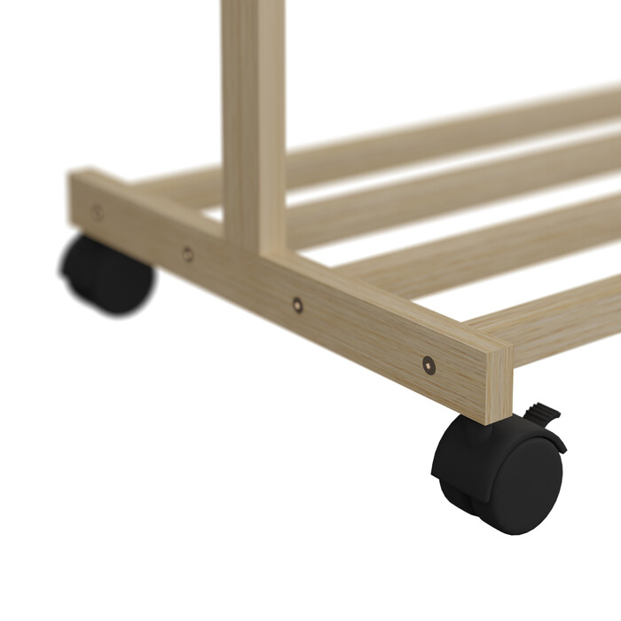 Relaxdays Bamboo Rolling Clothes Rack