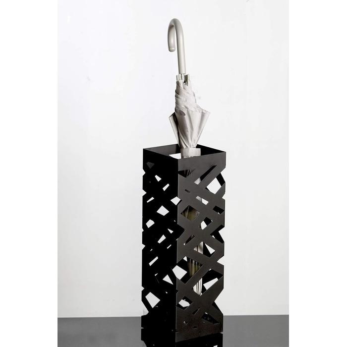 Підставка для парасольки HAKU Möbel, чорна, метал, 16x48x16 см, сучасний стиль