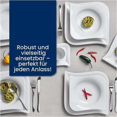 Набір посуду Van Well Opera 30 предметів для 6 осіб, порцеляна, елегантний та сучасний