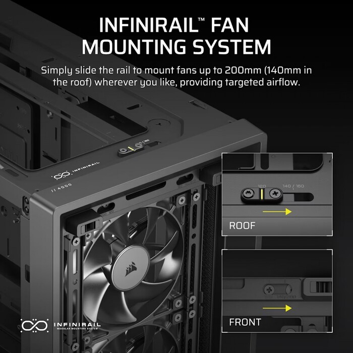 Корпус Corsair 4000D FRAME RS Midi Tower, чорний