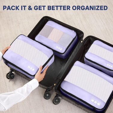 Органайзер для валізи MURISE, 8 шт. - Packing Cubes для подорожей, набір для організації речей у валізі (фіолетовий)
