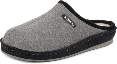 Чоловічі фетрові домашні тапочки Schawos 6030, теплі, з підкладкою з вовни, з устілкою, неслизька підошва (45 EU, Антрацит 10w)