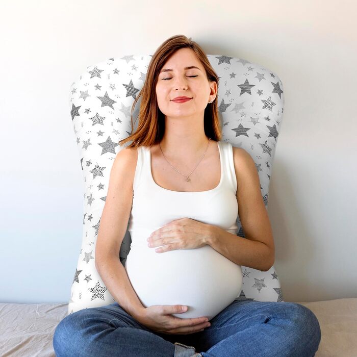 Подушка для годування Amilian Stillkissen для сну на боці, вагітних та після пологів, XXL, Body Pillow, небесно-блакитний