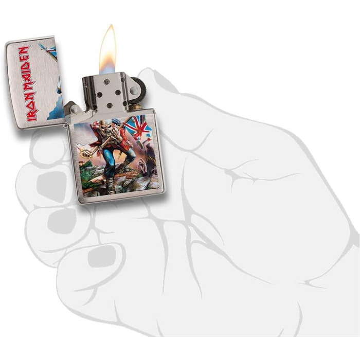Запальничка Zippo Iron Maiden, хром, срібляста, 5.8x3.8x2 см, колекція Весна 2017