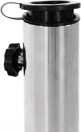 Nexos Parasol Stand 25kg Polished Granite Stainless Steel Square 45 x 45 cm Parasol Stand with Grips and Reducer Rings Suitable for Umbrellas up to 3m Diameter