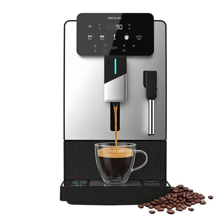 Кавомашина автоматична Cecotec Cremmaet Steam Latte Art Elite 1500 Вт, 19 бар, керамічні жорна, 1.1л + 400мл резервуари
