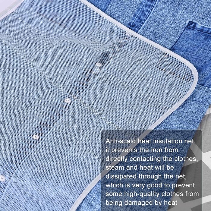 Покривало для прасувальної дошки, 100% бавовна, посилене тришарове, сіре, 110-125 x 30-42 см