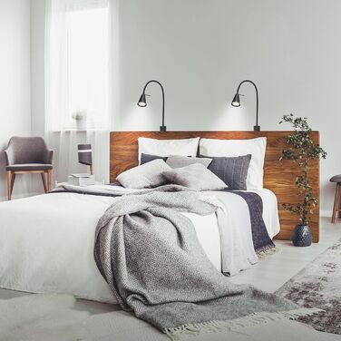 Світлодіодна настінна лампа Briloner з регульованим кріпленням, GU10 4.7W, 400lm, тепле біле світло, чорна. Лампа для читання, нічник, бра.