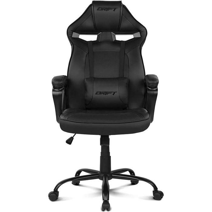 Ігрове крісло DRIFT GAMING DR50 (DR50BL) професійне, регулювання висоти, гойдальний механізм, м'які підлокітники, штучна шкіра, чорне, 67x122-131x67 см