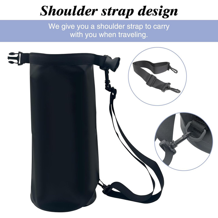 Велика переносна сумка для тварин, 15 л, чорна. Водонепроникна, для кемпінгу та походів.