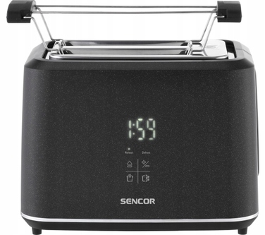Тостер Sencor STS 0600BK, 1080 Вт, чорний (решітка для булочок, функція розморожування, 2 слоти)