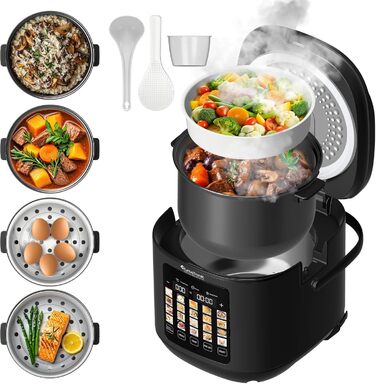 Мультиварка TurboTronic 5л, 20 програм, 860W: електросковорода, пароварка, рисоварка з автоматичним підігрівом та цифровим керуванням