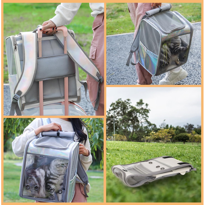 Рюкзак-переноска для котів та собак SWIHELP, безпечний, для подорожей (кольоровий)