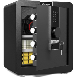 Кейві 2.0 Kub Safe Box: сейф з LCD-сенсорним екраном, двома тривогами, LED-підсвіткою, знімною полицею, для грошей, документів та цінностей (2,0 м³)