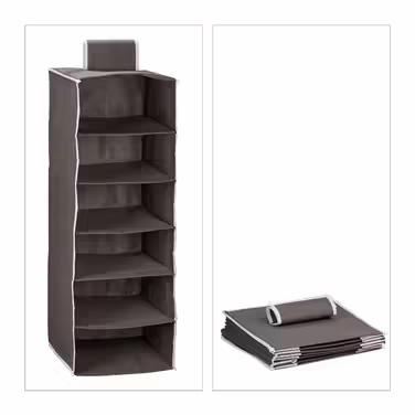 Relaxdays Hanging Shelf Closet Organizer with 6 Compartments