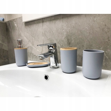 Набір аксесуарів для ванної кімнати (6 предметів): дозатор для мила, стакан та мильниця