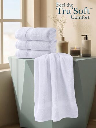 Набір білих банних рушників Utopia Towels, 100% бавовна, 69 x 137 см, 4 шт — м'які та гігроскопічні рушники для душу з петлею для підвішування