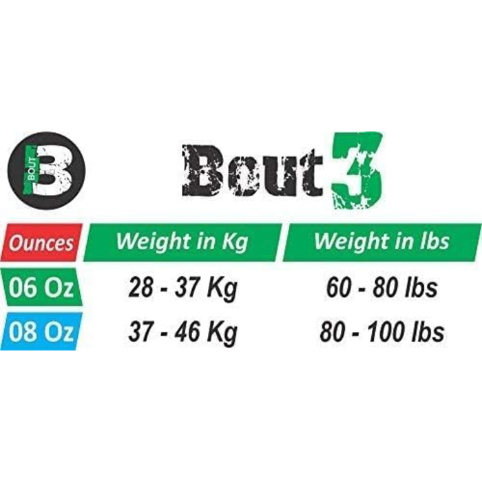 Дитячі боксерські рукавички BOUT3® для кікбоксингу, муай-тай, спарингу та тренувань | Рукавички для боксерського мішка, боксерські рукавички для хлопчиків та дівчаток (4 Oz, 4-6 років, чорні)