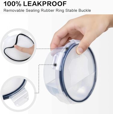 Контейнери для зберігання їжі 48er з кришкою, набір контейнерів для Meal Prep, 24 контейнери + 24 кришки, герметичні та стійкі до протікання, BPA-free, придатні для миття в посудомийній машині, заморожування та використання в мікрохвильовій печі, BXH-24