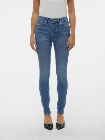 Джинси жіночі VERO MODA Skinny Fit Vmflash Mid Rise, середній блакитний денім, розмір 34L