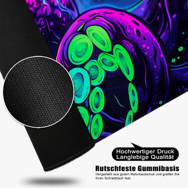 Килимок для миші Octopus, фіолетовий, 80x30 см, XL, великий, для геймінгу, під клавіатуру, Desk Pad & Desk Mat