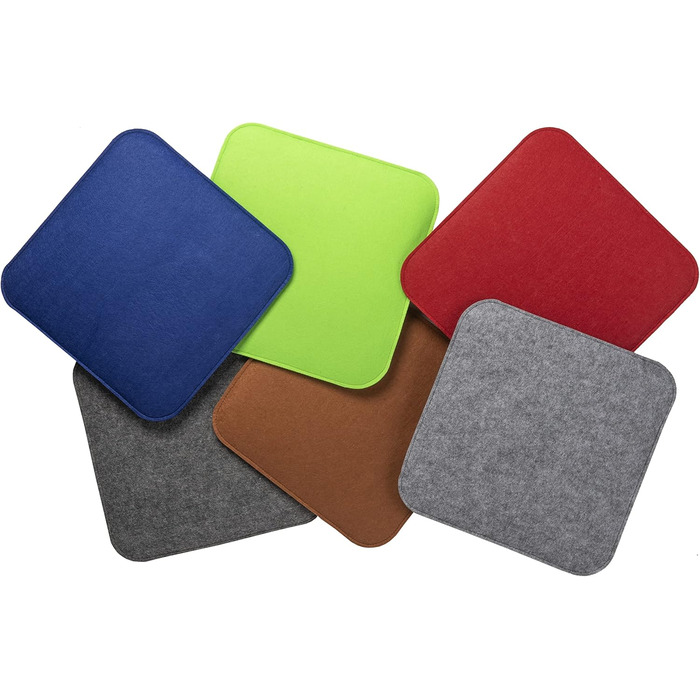 Набір з 4 фетрових подушок Sunnypillow 35x35 см, червоний – квадратні сидіння для стільців і лавок, для дому та вулиці