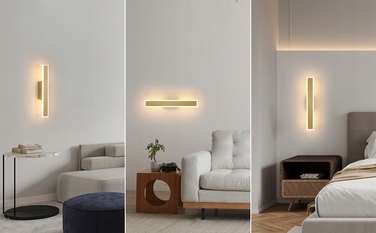 Настінний світильник GOECO золотий, інтегроване LED-освітлення, 12 Вт